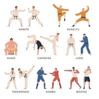 Fighters Flat Set vector