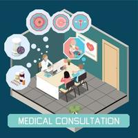 Medical Consultation Isometric Background vector