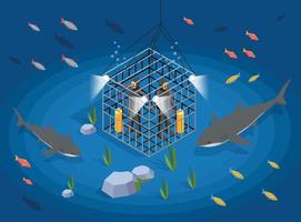 Diving Isometric Background vector