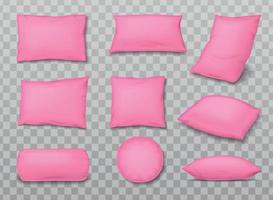 Pink Pillows Transparent Set vector