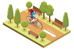 Isometric Delivery Man Illustration