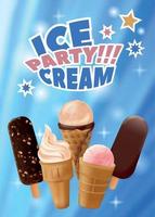 Ice Party Cream Banner vector