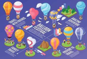 Isometric Hot Air Balloon Illustration vector