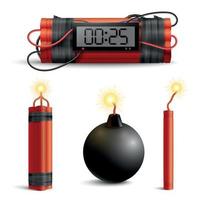 Free Vector  Red time bomb realistic style