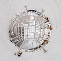 Winter construction site spherical panorama photo