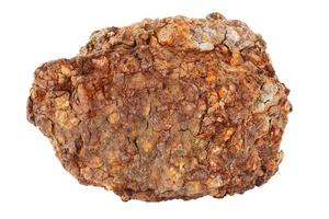 large piece of metallurgical ferrous iron stone ore isolated on whie background photo