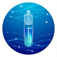 Blue test tube vector