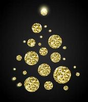 árbol de año nuevo con puntos brillantes vector