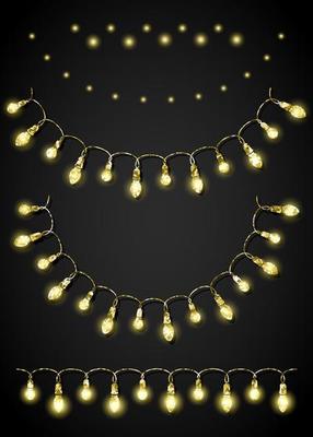 Glitter golden festoon and garland