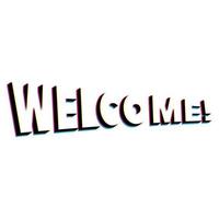 Welcome lettering with retro stereo effect vector