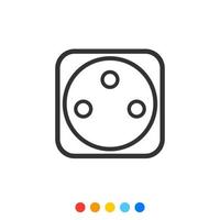 Socket outlet linear icon, Vector. vector