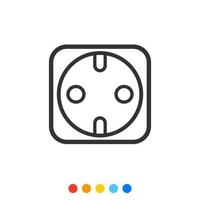 Socket outlet linear icon, Vector. vector