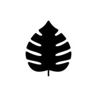 Simple black glyph leaf icon. vector