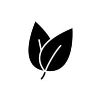 Simple black glyph leaf icon. vector