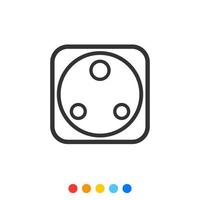 Socket outlet linear icon, Vector. vector