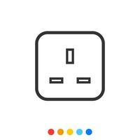 Socket outlet linear icon, Vector. vector