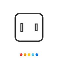 Socket outlet linear icon, Vector. vector