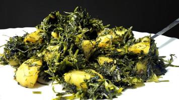 Fenugreek and potato sabzi or aloo soya methi masala photo