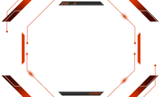 futuristic gaming overlay for design element copy space. modern shape for ornament live streaming HUD monitor display png