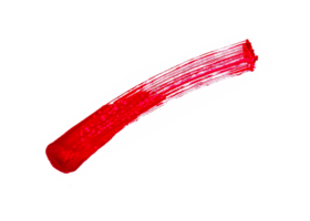 traços de tinta acrílica vermelha para elementos de design. pinceladas artísticas para ornamento e fundo isolado de terços inferiores png