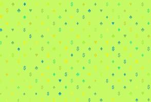 Light green, yellow vector pattern with symbol of cards.