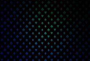 Dark blue, green vector pattern with symbol of cards.