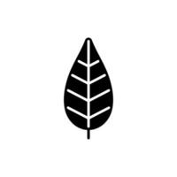 Simple black glyph leaf icon. vector