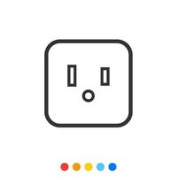 Socket outlet linear icon, Vector. vector