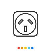 Socket outlet linear icon, Vector. vector