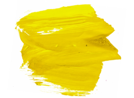 trazos de pintura acrílica amarilla para elementos de diseño. pinceladas artísticas para adornos y tercios inferiores de fondo aislado png