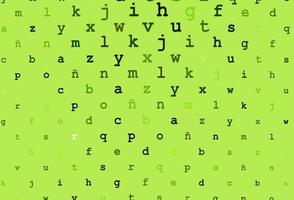 Light green vector background with signs of alphabet.