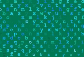 Light blue, green vector pattern with ABC symbols.