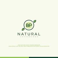 logotipo natural inicial de bp vector