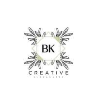 BK Initial Letter Flower Logo Template Vector premium vector art