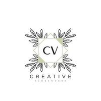 cv letra inicial flor logotipo plantilla vector premium vector art