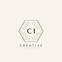 CI Initial Letter Flower Logo Template Vector premium vector art