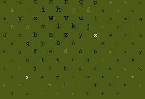 diseño de vector verde oscuro con alfabeto latino.