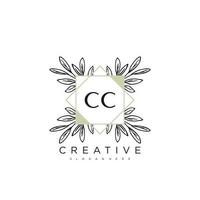 cc letra inicial flor logotipo plantilla vector premium vector art