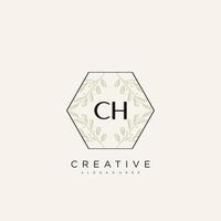 CH Initial Letter Flower Logo Template Vector premium vector art