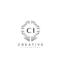 CI Initial Letter Flower Logo Template Vector premium vector art