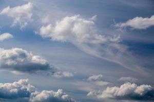 Regular spring clouds on blue sky at daylight in continental europe. Shot wit telephoto lens and polarizing filter. photo