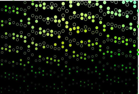 Dark Green vector background with bubbles.