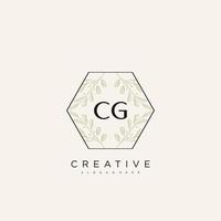 CG Initial Letter Flower Logo Template Vector premium vector art