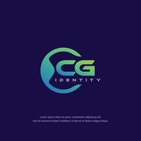 CG Initial letter circular line logo template vector with gradient color