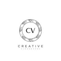 CV Initial Letter Flower Logo Template Vector premium vector art