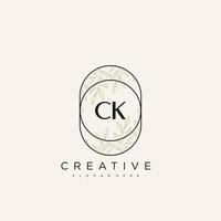 CK Initial Letter Flower Logo Template Vector premium vector art