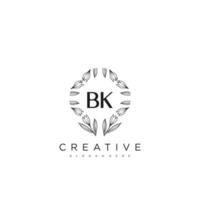 BK Initial Letter Flower Logo Template Vector premium vector art