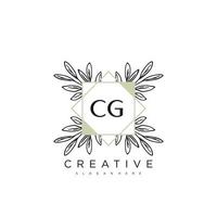 CG Initial Letter Flower Logo Template Vector premium vector art