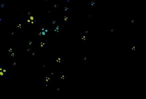 Dark Blue, Yellow vector pattern with lines, ovals.