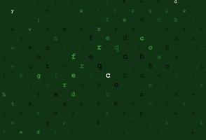 Dark green vector pattern with ABC symbols.